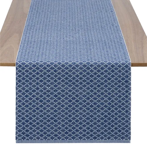 Tischläufer modern Blau 40x240cm - 100% Baumwolle - Tischdecke waschbar