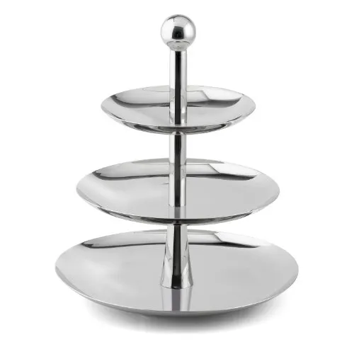 Weis Etagere aus Edelstahl, 27 cm - Hochwertiger Tortenständer mit standsicheren Gummifüßen, leicht zu reinigen und ideal für professionelle und private Küchen.