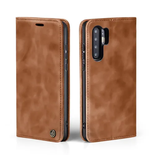 Handy Hülle für Huawei P30 Pro Klapp Magnet Smartphone Cover Case Braun