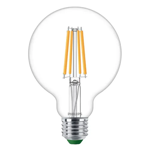 Besonders effiziente PHILIPS E27 LED Filament Lampe Globe G95 4W = 60W 2700K
