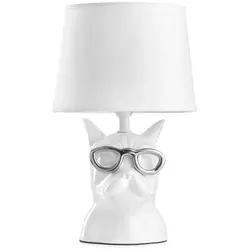 Tischleuchte Weiß 29 cm, Textil & Keramik