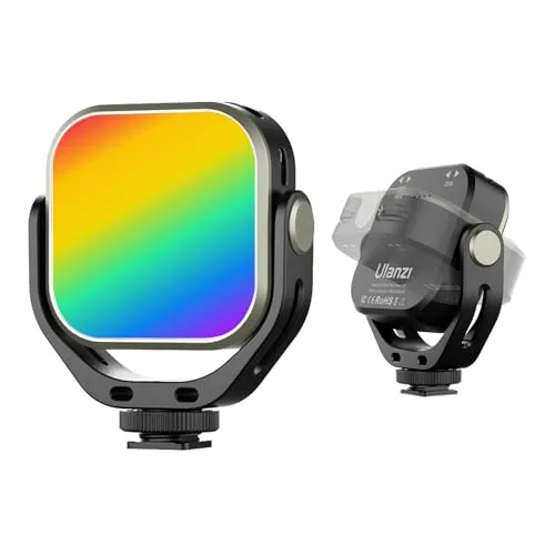 ULANZI VL66 RGB LED Video Licht Drehbar, Wiederaufladbar 2000mAh Eingebauter Akku, 2500-6500K CRI95+ Dimmbar Mini Portable Licht, Ultra Helle Foto Video Beleuchtung Fülllampe für DSLR Kamera Camcorder
