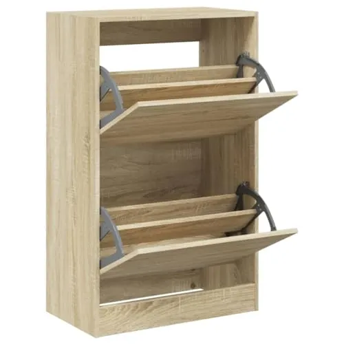 vidaXL Schuhschrank Sonoma-Eiche 60x34x96,5 cm