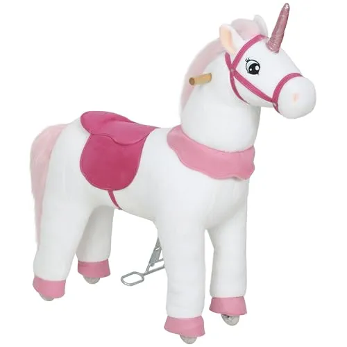 AIYAPLAY Einhorn-Stehpferd auf Rollen für Kinder