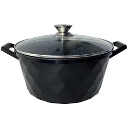 10 L Kochtopf mit Glasdeckel - Antihaft Induktion Schmortopf 32 cm - Kochtöpfe: 10 L Fassungsvermögen, ideal für Suppen und Eintöpfe. Mit Antihaftbeschichtung und Induktionsfähigkeit für gesunde, mühelose Zubereitung.