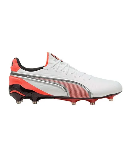 PUMA KING Ultimate FG/AG Untamed Fußballschuh - Unisex Fußballschuh für Naturrasen, mit exzellenter Ballkontrolle und stylischem Design in Weiß, ideal für ambitionierte Spieler.