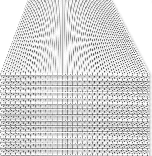 Polycarbonat Hohlkammerstegplatten 4mm - Ideal für Gewächshäuser - Dachverkleidung aus UV-beständigen Stegplatten, pflegeleicht und widerstandsfähig gegen Witterungseinflüsse, perfekt für Gewächshäuser mit einer Gesamtfläche von 10,25 m².