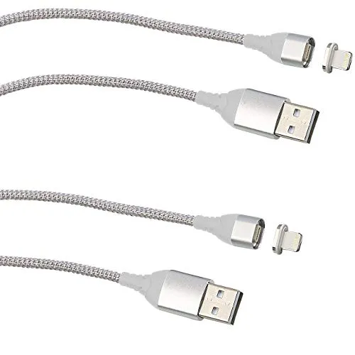 Callstel Ladekabel mit Magnet: 2er-Set USB-Lade- & Datenkabel mit magnetischem Lightning-Stecker, 1 m (Magnet-Ladekabel kompatibel zu iPhone 12, Magnet-Ladestecker, magnetisch)