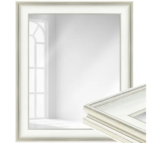 WANDStyle Wandspiegel H235, Weiß, aus Kunststoff im Stil Klassisch