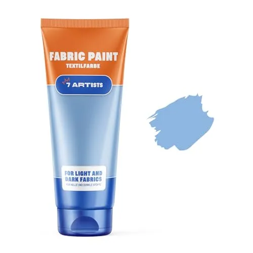 Artists Textilfarbe Hellblau 60 ml – Stoffmalfarben Waschfest für Kleidung, Sneaker & Leder | Permanent Textilfarbe Waschmaschinenfest | Stofffarbe ohne Bügeln für T-Shirt, Jeans & Taschen 7