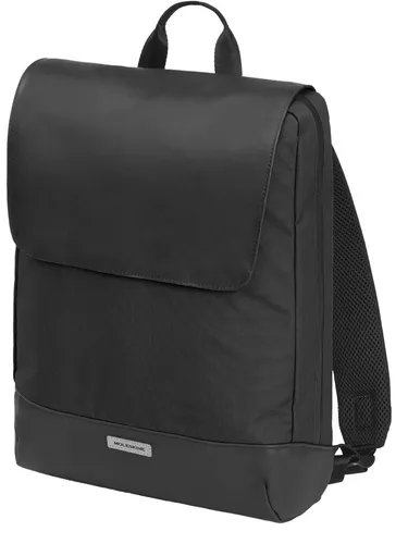 Moleskine Metro Slim Backpack Schwarz - Schulrucksack aus wasserfestem Nylon mit gepolstertem Laptopfach und reflektierenden Elementen, ideal für moderne Städtereisen.