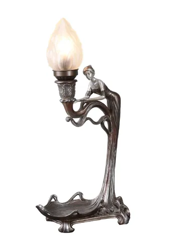 Tischlampe Jugendstil Frauenfigur Nachttischlampe Leuchte Skulptur Lampe Frau