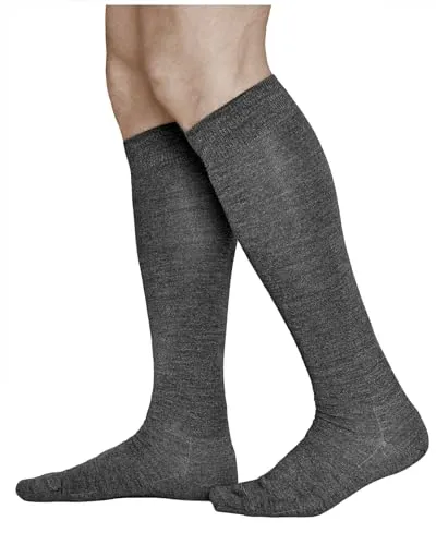 vitsocks Herren 80% MERINOWOLLE Winter warme Kniestrümpfe, Knie lange Socken Merino Wolle Wintersocken, grau, 44-46