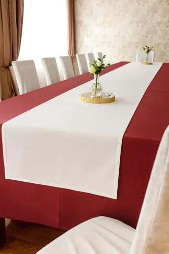 texpot Tischläufer 30 x 80 cm weiß Baumwolle Tischband Dekoband Hochzeit Geburtstag