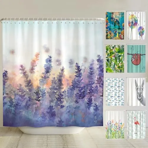 arteneur® Lavendel Anti-Schimmel Duschvorhang 240x200 in lila von Arteneur