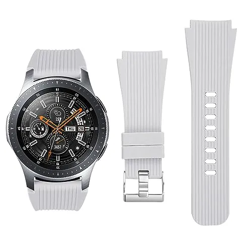 INF Armband für SamsungGalaxy Watch 46mm grau L Weiche Silikon Ersatz Uhrenarmbänder