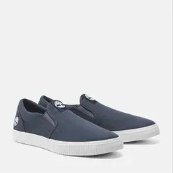 Timberland Mens Low Slip ON Sneaker - Dunkelblau Canvas - Herren Halbschuhe, ideal für den Alltag, mit umweltfreundlichem REBOTL-Futter und rutschfester Gummisohle für Komfort und Stil.