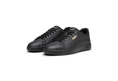 Puma Smash 3.0 L Unisex Sneaker - Puma Black/Puma Gold, 37 EU - Herren-Sneaker aus hochwertigem Leder mit durchgenähtem, gepolstertem Kragen für optimalen Komfort und coolem Look.