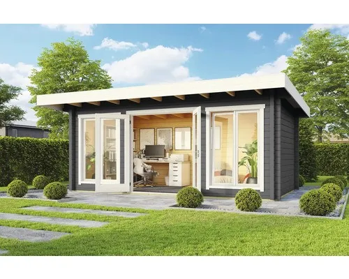 Gartenhaus Outdoor Life Dorset 73 inkl. Fußboden 540 x 360 cm carbongrau