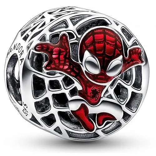 PANDORA Marvel Spider-Man Charm aus Sterling-Silber in rot von Pandora