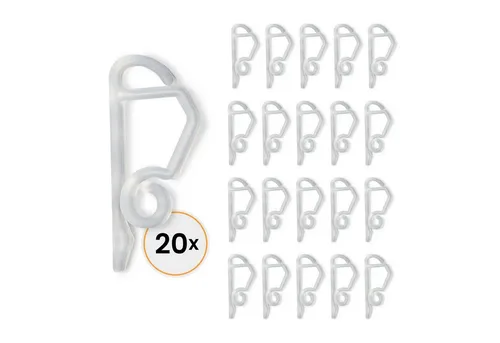 Gartenpirat Leisten-Befestigungsclips für Lichterkette 20 Stk. Befestigungshaken Kunststoff transparent, schnell, einfach, effizient, wiederverwendbar