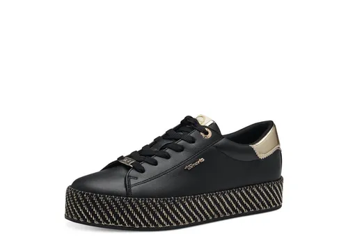 Tamaris Damen Sneaker Low, schwarz, 41 EU – Vegan und Nachhaltig - Nachhaltige Sneaker aus langlebigem Synthetik, ideal für den Alltag. Leicht und pflegeleicht, mit angenehmem Textilfutter und modernem Design für individuellen Stil. Flache Sohle (3,5 cm) für optimalen Komfort.