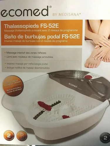 Ecomed FS-52E Fußsprudelbad mit Fußreflexzonenmassage - Spa & Bad-Geräte: Elektrisches Fußbad mit Vibrationsmassage für entspannende Fußreflexzonenmassage und 2 Geschwindigkeitsstufen, ideal für Wohlfühlmomente zu Hause.