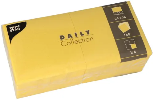 PAPSTAR Servietten 24,0 x 24,0 cm 2-lagig gelb 0089602