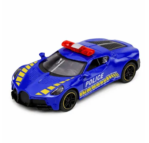 LEAN TOYS Spielzeug-Polizei Streifenwagen Sportflitzer Modellauto, (Spar-Set, 1-tlg., 10,5 x 5 x 3,5 cm robust), Rückzugmotor, Türen zum Öffnen, Metallkarosserie