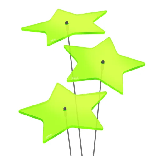 SUNPLAY Sonnenfänger Ø10cm 3er-Set Suncatcher Gartenstecker Sterne Stella GRÜN