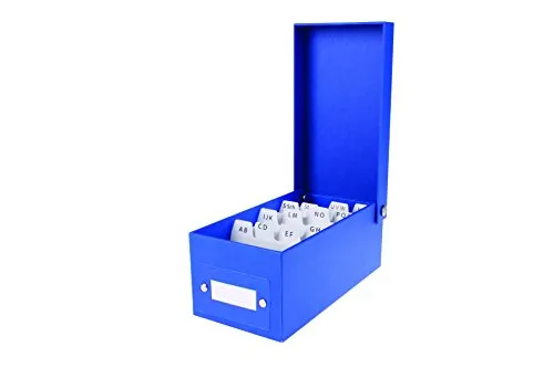 Lernbox DIN A8 / Karteikasten / incl. 400 Karteikarten und A-Z Register / blau
