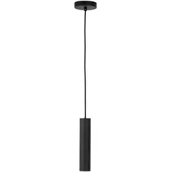 Schwarze Pendelleuchte aus Metall, 28 cm - Moderne Pendelleuchte in Schwarz für stilvolle Innenbeleuchtung. Ideal für gemütliche Atmosphären, mit GU10-Fassung für individuelle Lichtgestaltung. Maße: ca. 6x28 cm.