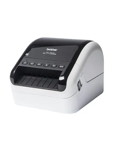 Brother QL-1110NWBc Etikettendrucker - Thermodirekt Etikettendrucker mit schnellem Druck von bis zu 110 mm/Sek. und vielseitigen Anschlussmöglichkeiten wie Wi-Fi und Bluetooth. Ideal für professionelle Etikettenanwendungen.