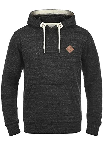 !Solid SDKevin Herren Kapuzenpullover Hoodie Pullover mit Kapuze Kordelzug Rippbündchen Kängurutasche Baumwollmischung Regular fit, Größe:S, Farbe:Black (9000)