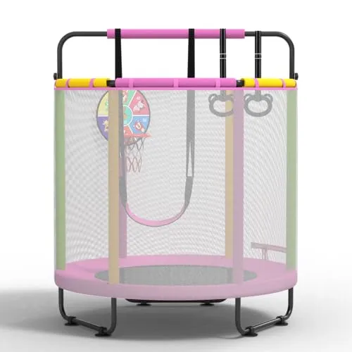 CZCPARY Kindertrampolin mit Basketballkorb und Schaukel
