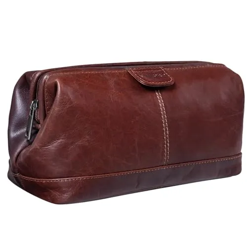 STILORD Herren Kulturtasche 'Laurin' aus braunem Leder von STILORD