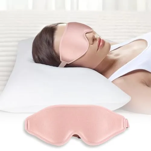 3D Schlafmaske – Lichtblockierende & Atmungsaktive Augenmaske Aus Memory Schaum - Verstellbares Gummiband, Bequem Sleep Mask Für Damen & Herren, Für Reisen & Zuhause (Rosa)