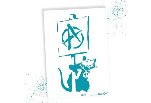LaserCad Motivschablone BANKSY Streetart für Graffiti, Airbrush, Deko