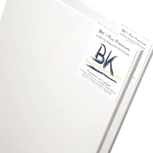 Produktbild 2x B.K. Plus LEINWÄNDE AUF KEILRAHMEN 20x30 cm | 100% Baumwolle, mehrfach grundiert | Premium Malgrund, malfertige bespannte Keilrahmen