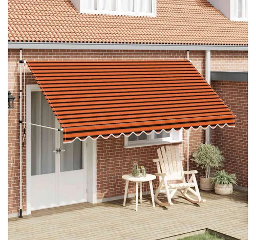 furnicato Markise Einziehbare Handbetrieben 400 cm Orange und Braun (1-St)