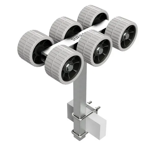 SUPROD Auffahrrampe mit Sliprollen – 6er Set für Bootstrailer - Auffahrrampe für einfaches Slippen von Booten, mit korrosionsbeständigem verzinktem Stahl und robusten EVA-Reifen (Ø 120 mm) für eine Belastbarkeit von bis zu 150 kg.