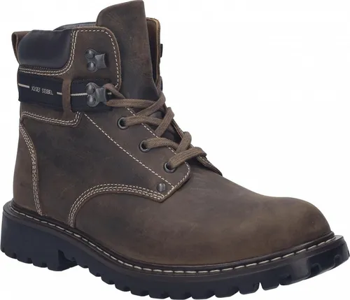Josef Seibel Herren Adelboden Combat Boots Braun (340 brasil) 45 EU - Wanderschuhe mit warmem Shearling-Futter und robustem Nubuk-Obermaterial, ideal für kalte Tage und Outdoor-Abenteuer. Leicht und formbeständig dank AGO-Style.