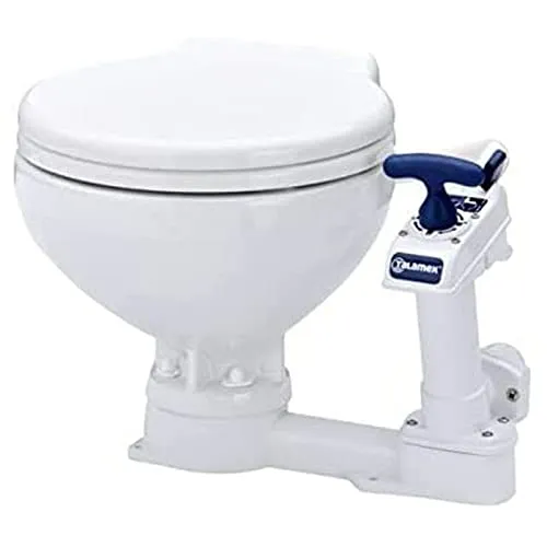 Talamex Bordtoilette mit Handpumpe Komfort - Camping-Toilette mit komfortabler Handpumpe, ideal für Boote und Wohnmobile, sorgt für hygienische Lösungen unterwegs.