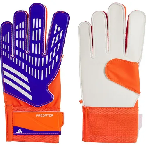 adidas Unisex Training Kids Torwarthandschuhe Lucid Blue/Solar Red/White 6 - Torwarthandschuhe für Kinder, ausgestattet mit Soft Grip Latex für optimalen Halt und einer elastischen Handgelenksbandage für perfekten Sitz.