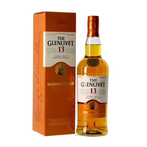 Glenlivet 13 Jahre First Fill American Oak 0,7l - Whisky mit 40 Vol.-% Alkohol, gereift in amerikanischen Eichenfässern für ein intensives Aroma und unverwechselbaren Geschmack.