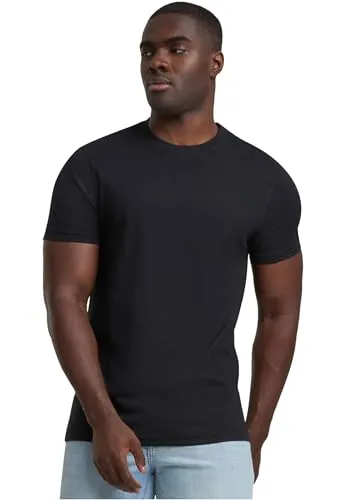 Urban Classics Herren Basic Tee 3-Pack Dreierpack T-Shirt, Mehrfarbig (Black/White/Grey 01563), Small (Herstellergröße: S) (3er Pack)