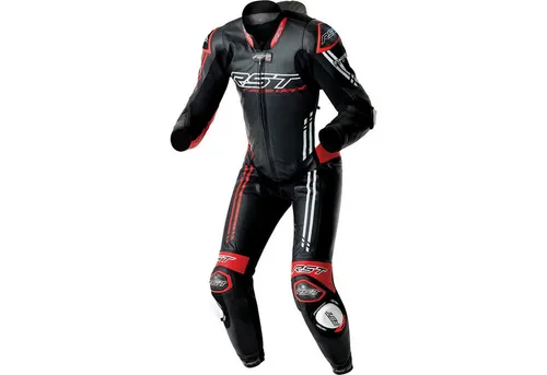 RST Race Dept V4.2 D3O Airbag Lederkombi 1tlg. perforiert - Schwarz/Rot/Weiß - XS - Hochwertige Rennkombi mit integriertem Performance-Airbag und D3O Level 2 Schutz. Ideal für anspruchsvolle Fahrer, bietet sie optimale Sicherheit und Komfort durch ergonomische Passform und spezielle Materialien.
