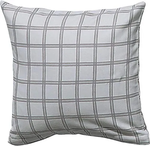 Erwin Müller Flanell Kuschel-Kissenbezug, Kissenhülle Karo grau Größe 40x40 cm - für kalte Nächte, flauschig weich, temperaturausgleichend, mit Reißverschluss