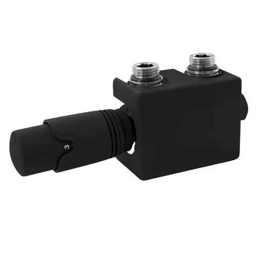 Badheizkörper Thermostat Anschlußgarnitur Universalventil Mittelanschluß Schwarz