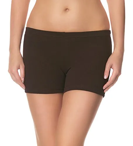 Ladeheid Damen Shorts Radlerhose Unterhose Hotpants Kurze Hose Boxershorts LAMA05, Braun28, L-XL (Herstellergröße: 40-42)